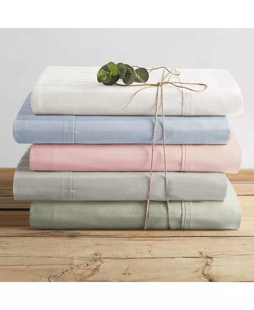 商品Brielle Home|300 Thread Count Cotton Dobby Stripe 4-Pc. Sheet Set, California King,价格¥519,第4张图片详细描述