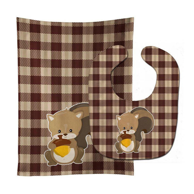 商品Caroline's Treasures|Squirrel Baby Bib & Burp Cloth,价格¥136,第1张图片