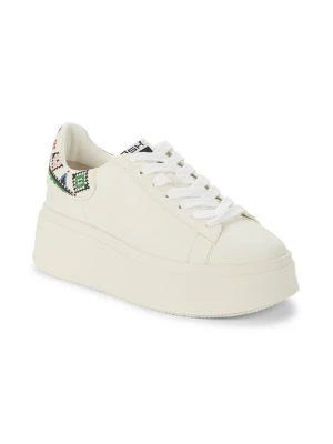 商品Ash|Contrast-Trim Leather Platform Sneakers,价格¥1028,第2张图片详细描述