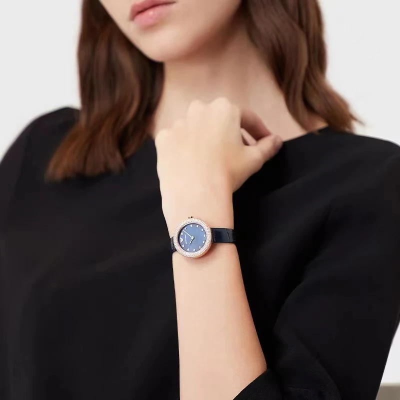 Armani阿玛尼玫瑰小圆盘 小众气质轻奢石英手表女款品牌女AR11434 商�品