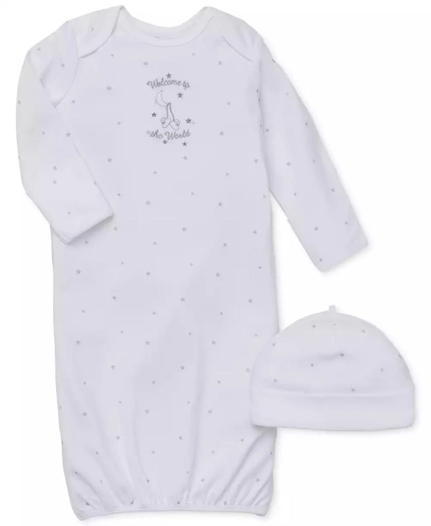 商品Little Me|婴儿Baby Boys' or Baby Girls' 2-Piece Welcome World Hat & Gown Set,价格¥99,第1张图片