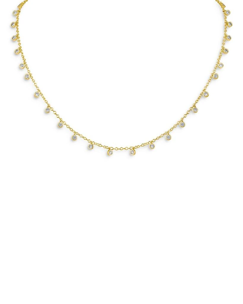 商品Kenneth Jay Lane|Cubic Zirconia Charm Collar Necklace in 14K Gold Plated, 16",价格¥757,第1张图片