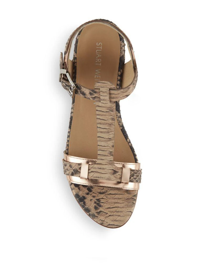 商品Stuart Weitzman|Embossed Leather Sandals,价格¥787,第4张图片详细描述