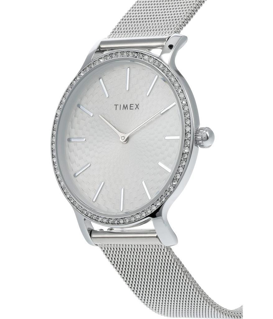 商品Timex|34 mm Transcend with Crystals 3-Hand Mesh Band Watch,价格¥736,第4张图片详细描述