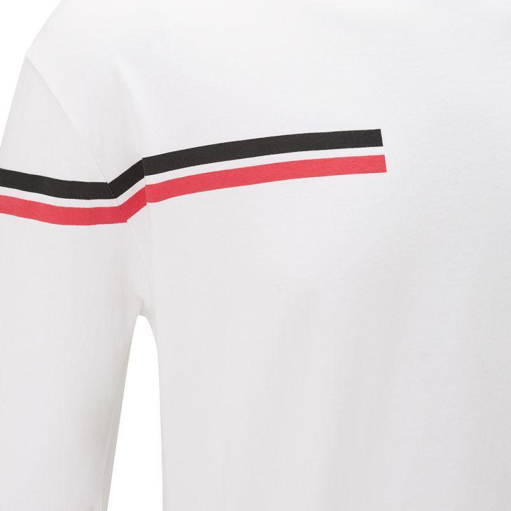 商品The Messi Store|Messi Dual Stripe Long Sleeve Crew Neck T-Shirt - White,价格¥221,第5张图片详细描述