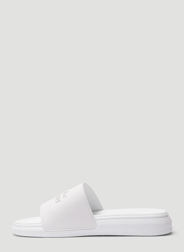 商品Alexander McQueen|Slider Logo Sandals in White,价格¥758,第3张图片详细描述