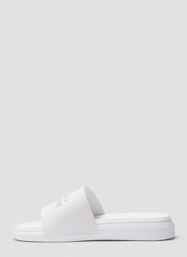 商品Alexander McQueen|Slider Logo Sandals in White,价格¥1038,第5张图片详细描述