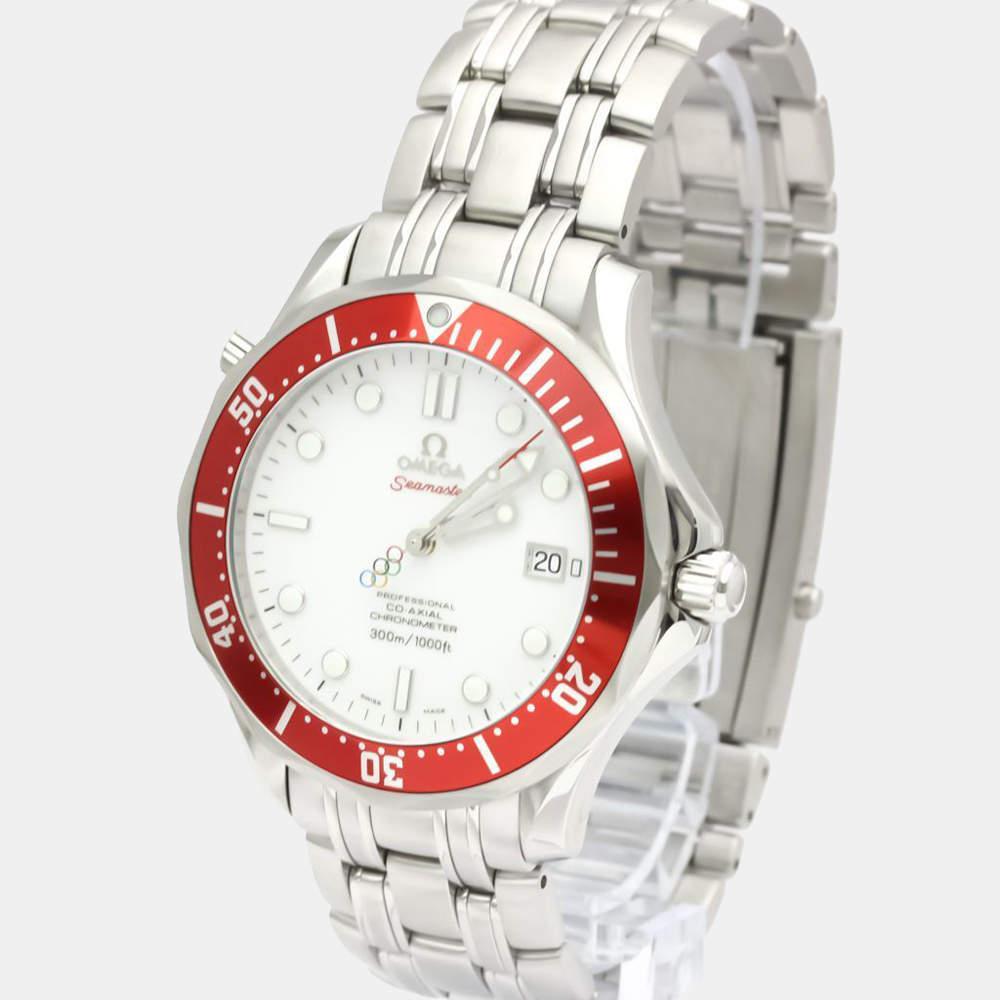 Omega White Stainless Steel Seamaster Co-Axial Olympic Special Edition 212.30.41.20.04.001 Men's Wristwatch 41 MM商品第1张图片规格展示