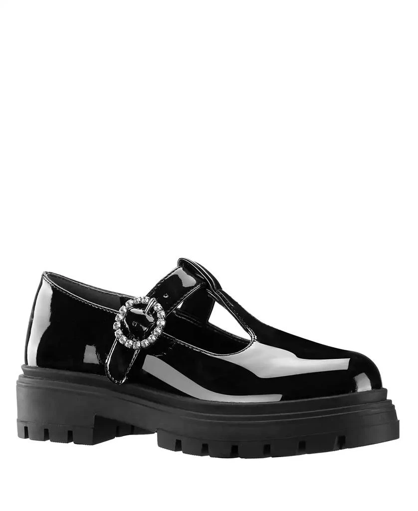 商品Nina|Big Girls Stassi Rhinestone Buckle T-Strap Mary Jane Shoe,价格¥262,第1张图片