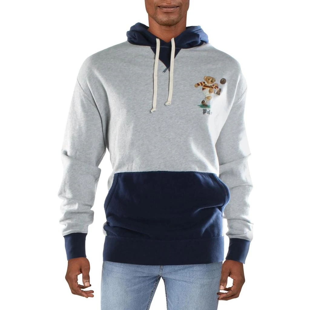 商品Ralph Lauren|Polo Ralph Lauren Mens Big & Tall Rugby Bear Cotton Blend Knit Fleece Jacket,价格¥421,第1张图片