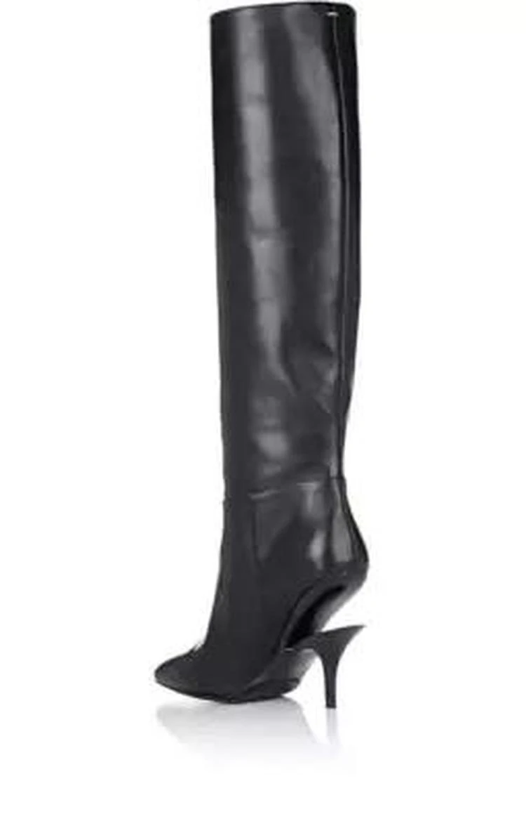 商品MAISON MARGIELA|Suspended-Heel Leather Knee Boots,价格¥4753,第3张图片详细描述