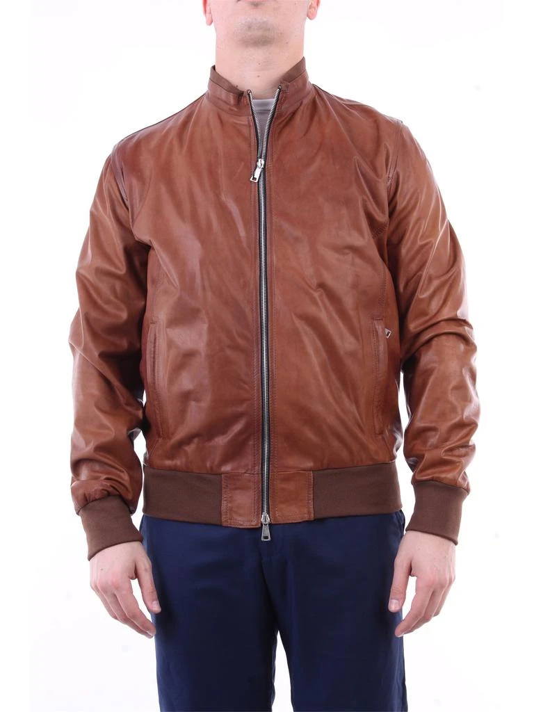 商品J. JAMES RUSSELL|J. JAMES RUSSELL Leather jackets Men Burnt,价格¥2464,第1张图片