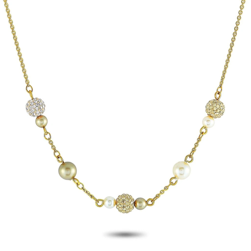 商品Swarovski|Swarovski Lady Jane Yellow Gold-Plated Stainless Steel Crystal Pearl Necklace,价格¥513,第3张图片详细描述