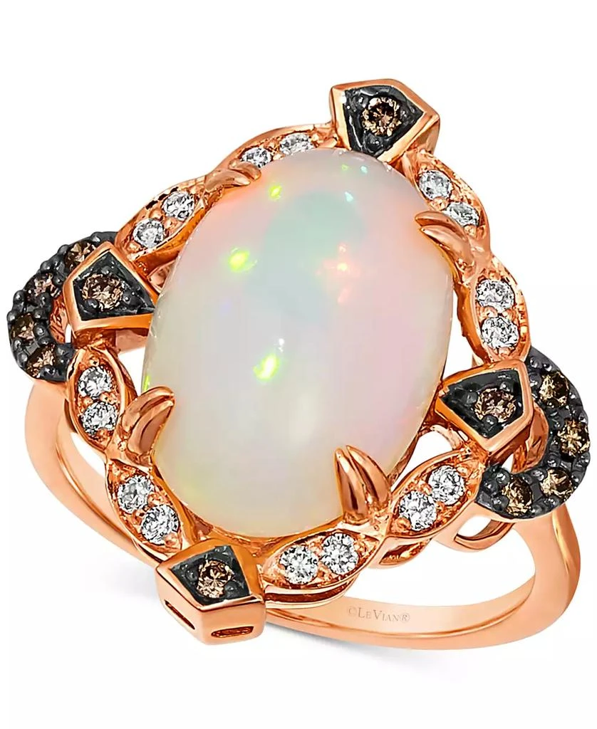 商品Le Vian|Neopolitan Opal (3-1/5 ct. t.w.) & Diamond (1/4 ct. t.w.) Halo Ring in 14k Rose Gold,价格¥16201,第1张图片