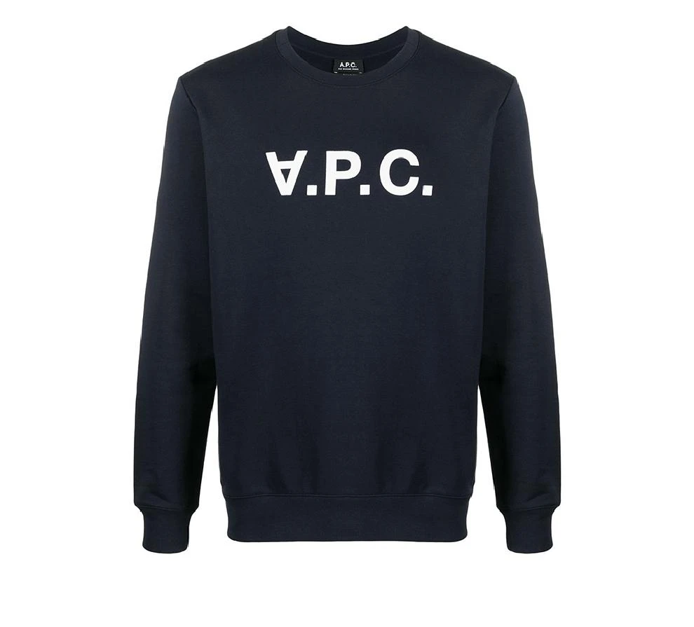 商品A.P.C.|蓝色棉质圆领logo印花卫衣【香港仓极速发货】,价格¥1797,第3张图片详细描述