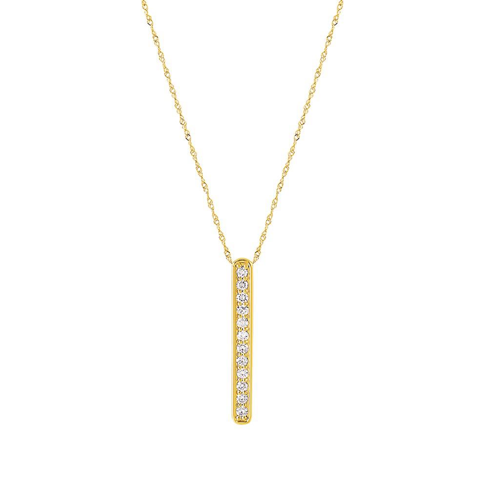 241 WEAR IT BOTH WAYS Diamond Bar Pendant Necklace (1/3 ct. t.w.) in 14k White or Yellow Gold商品第2张图片规格展示