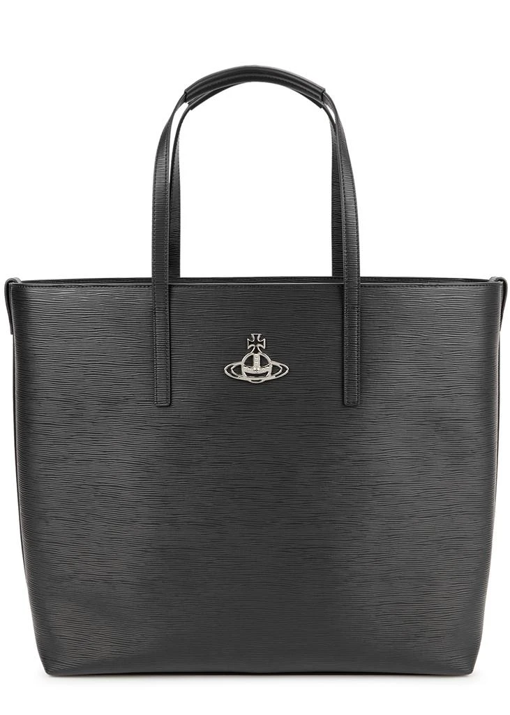 商品Vivienne Westwood|Polly black textured vegan leather tote,价格¥2877,第1张图片