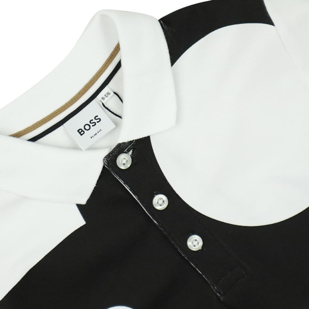 White Short Sleeve Oversized Logo Polo Shirt商品第2张图片规格展示
