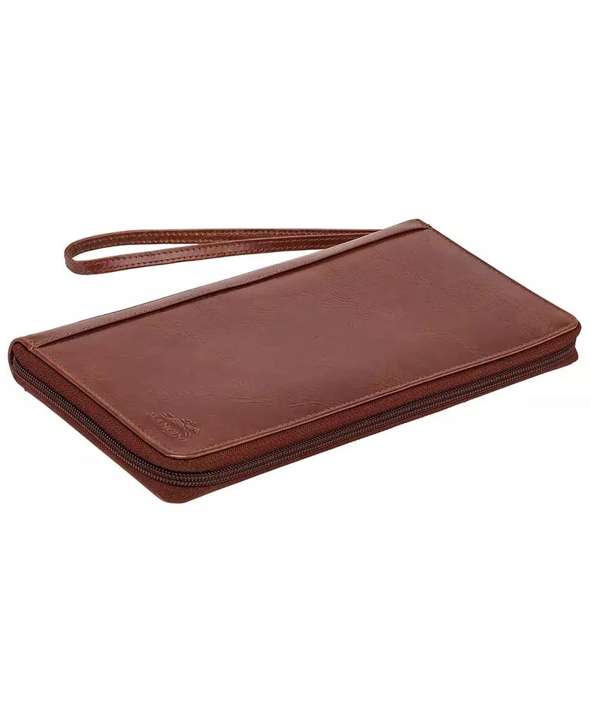 商品Mancini Leather Goods|Men's Casablanca Collection Deluxe Zippered Passport and Travel Organizer,价格¥412,第5张图片详细描述