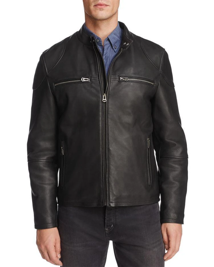 商品Cole Haan|Leather Zip Moto Jacket,价格¥3878,第1张图片