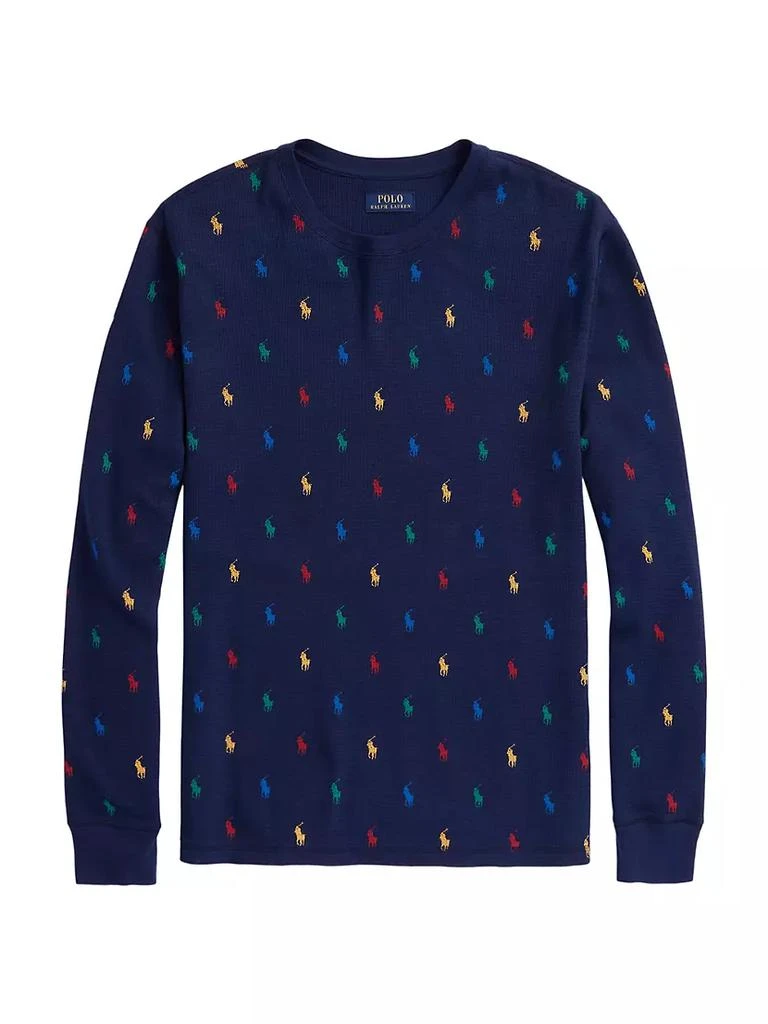商品Ralph Lauren|Waffle-Knit Long-Sleeve Sleep Shirt,价格¥310,第1张图片