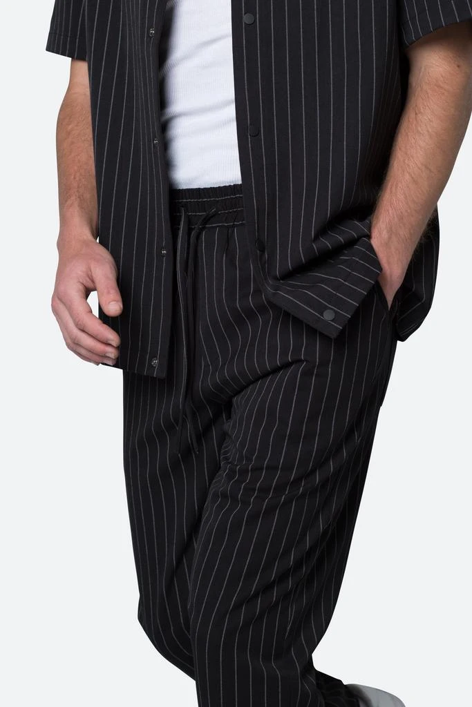 Pinstripe Drawcord Pants - Black 商品
