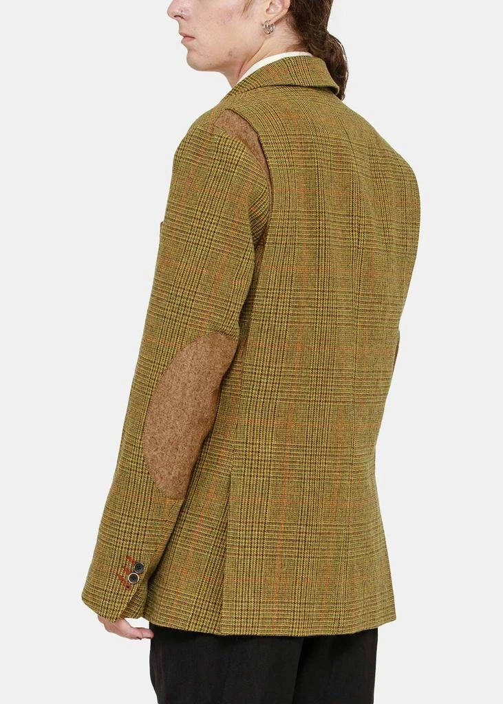 商品Uma Wang|Uma Wang Mango & Brown Plaid Wool Jaden Blazer,价格¥3984,第1张图片