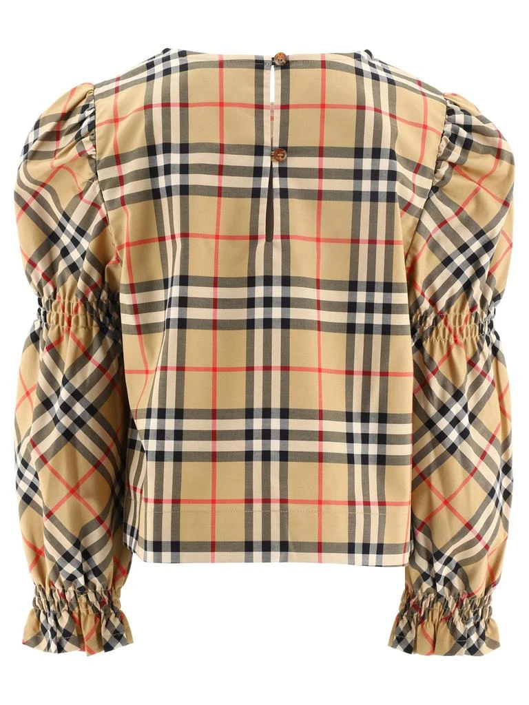 商品Burberry|Вurberry Kids Checked Puff-Sleeved Blouse,价格¥2012,第2张图片详细描述