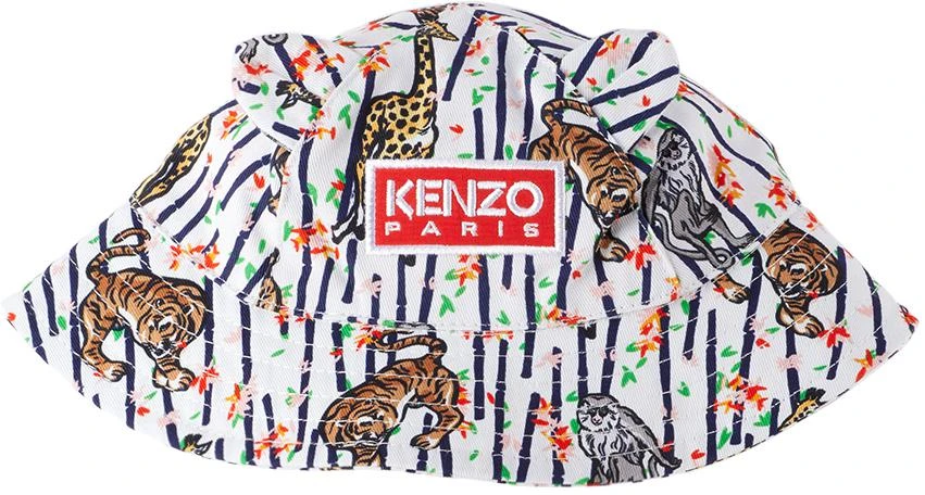 商品Kenzo|Baby White Kenzo Paris Patch Bucket Hat,价格¥213,第1张图片