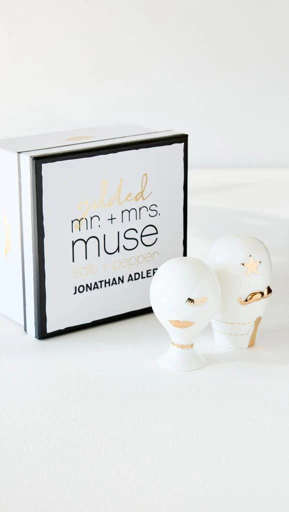 商品Jonathan Adler|Gilded Mr. and Mrs. Muse Salt and Pepper Set,价格¥500,第2张图片详细描述