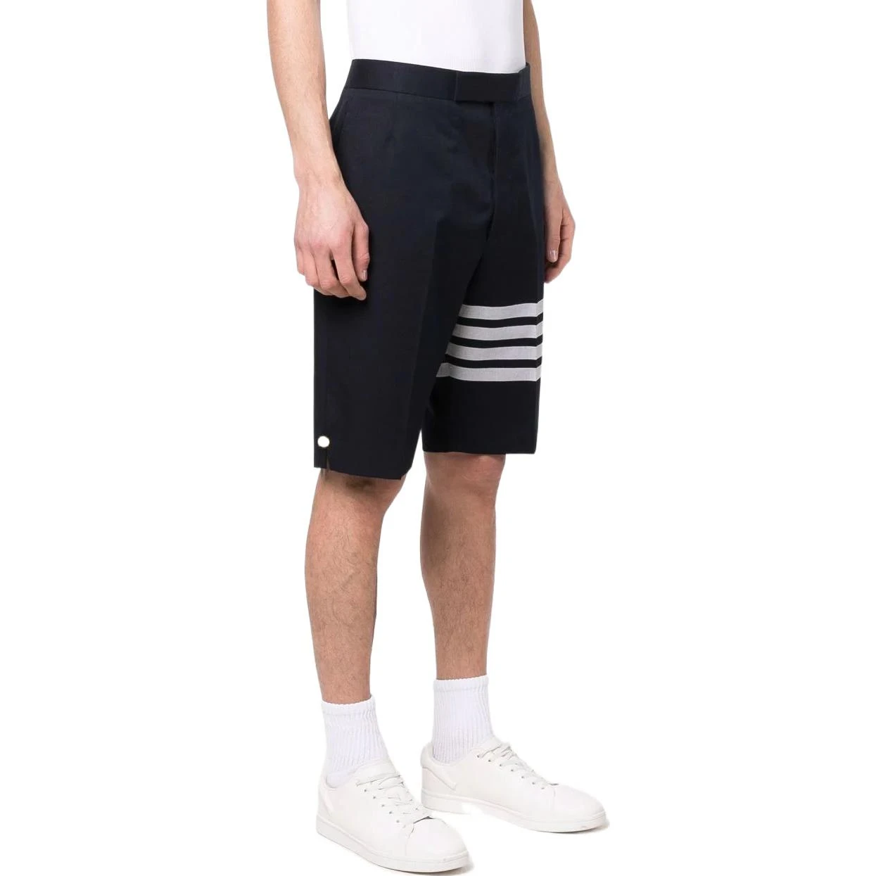 商品[国内直发] Thom Browne|SS22 印花四条纹直筒短裤 男款 蓝色,价格¥4349,第4张图片详细描述
