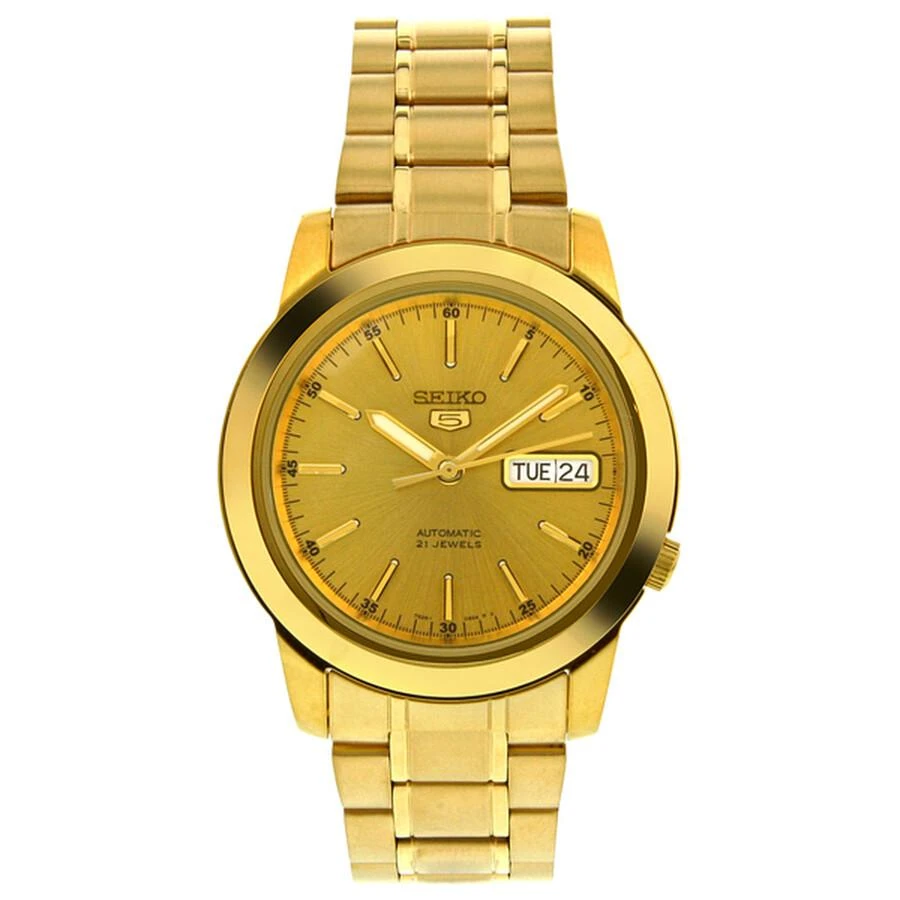 商品Seiko|5 Automatic Champagne Dial Yellow Gold-tone Men's Watch SNKE56,价格¥1098,第1张图片