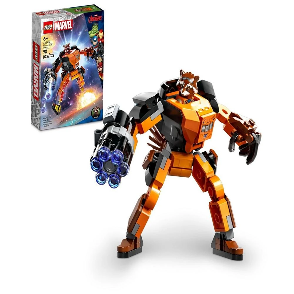 商品LEGO|Super Heroes Marvel Rocket Mech Armor 76243 Toy Building Set with Rocket Racoon Minifigure,价格¥112,第1张图片