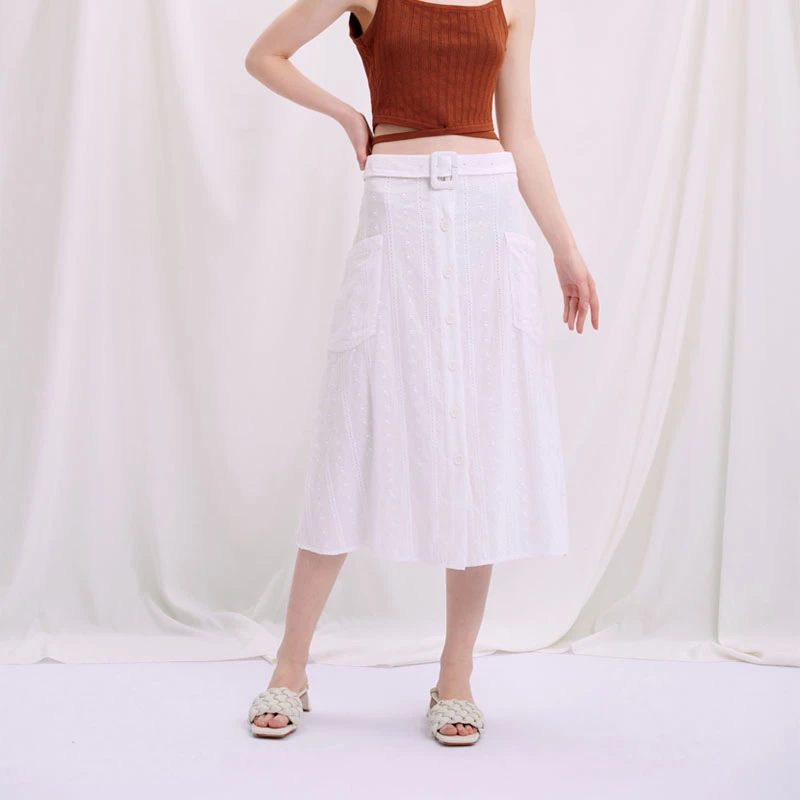 商品[国内直发] Petite Studio NYC|Rosalie半裙-象牙白 | Rosalie Skirt - Ivory,价格¥231,第1张图片