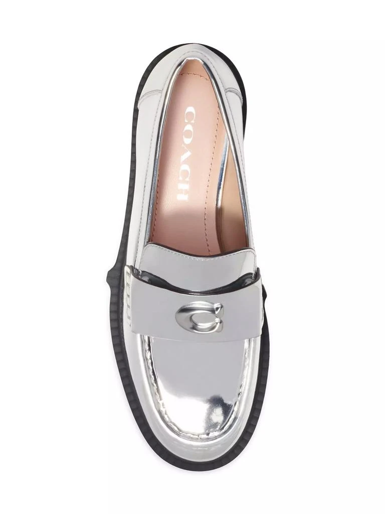 商品Coach|Leah Metallic Leather Loafers,价格¥846,第5张图片详细描述