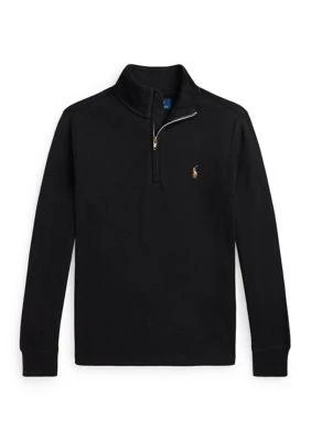 商品Ralph Lauren|Lauren Childrenswear Boys 8 20 Cotton Interlock Quarter Zip Pullover Sweatshirt,价格¥300,第1张图片