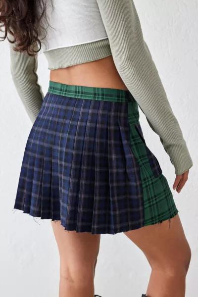 UO Spliced Contrast Plaid Pocket Skirt商品第4张图片规格展示