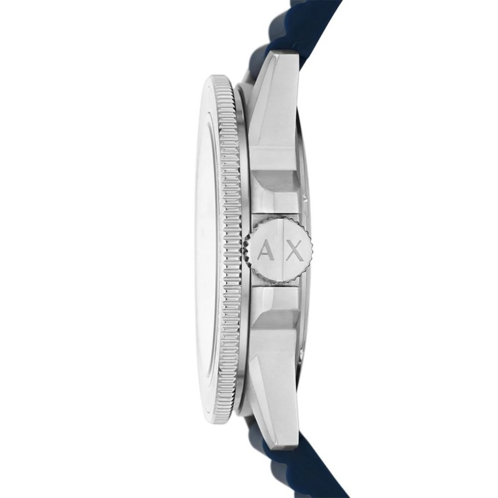 商品Armani Exchange|Men's Three-Hand Blue Silicone Strap Watch 42mm,价格¥1123,第4张图片详细描述