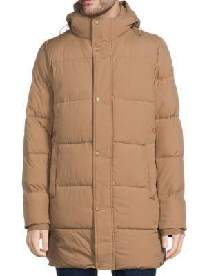 商品Calvin Klein|Quilted Hooded Longline Puffer Jacket,价格¥717,第1张图片