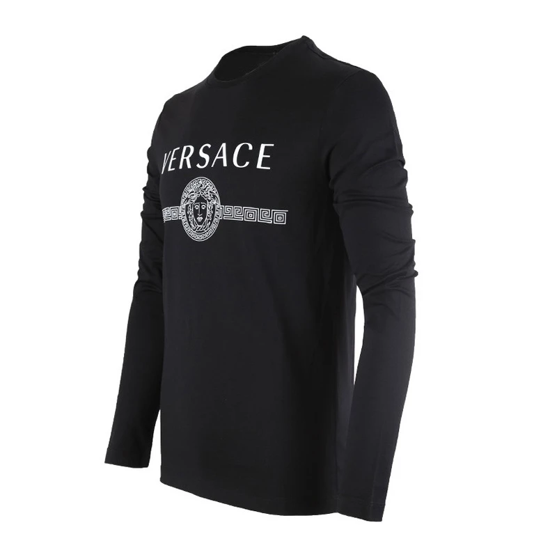 VERSACE 范思哲 男士黑色棉质美杜莎头像字母图案长袖T恤 A83580-A228806-A008 商品