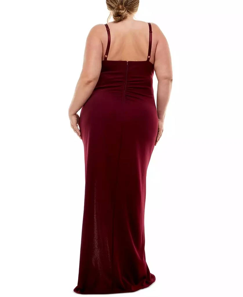 商品Emerald Sundae|Trendy Plus Size Cowlneck Side-Ruched Maxi Dress, Created for Macy's,价格¥610,第2张图片详细描述