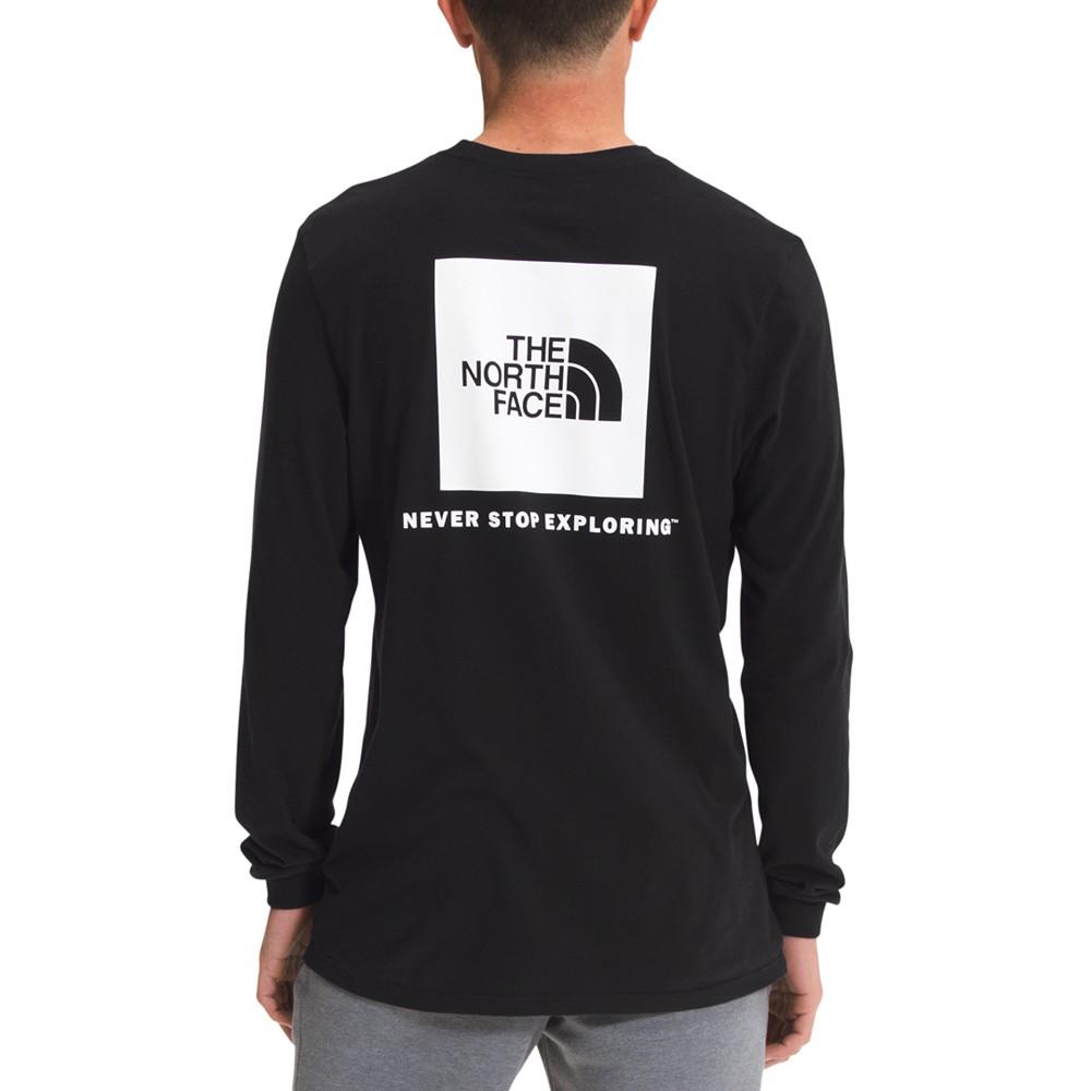 Men's Never Stop Exploring Box Logo Graphic Long-Sleeve T-Shirt商品第2张图片规格展示