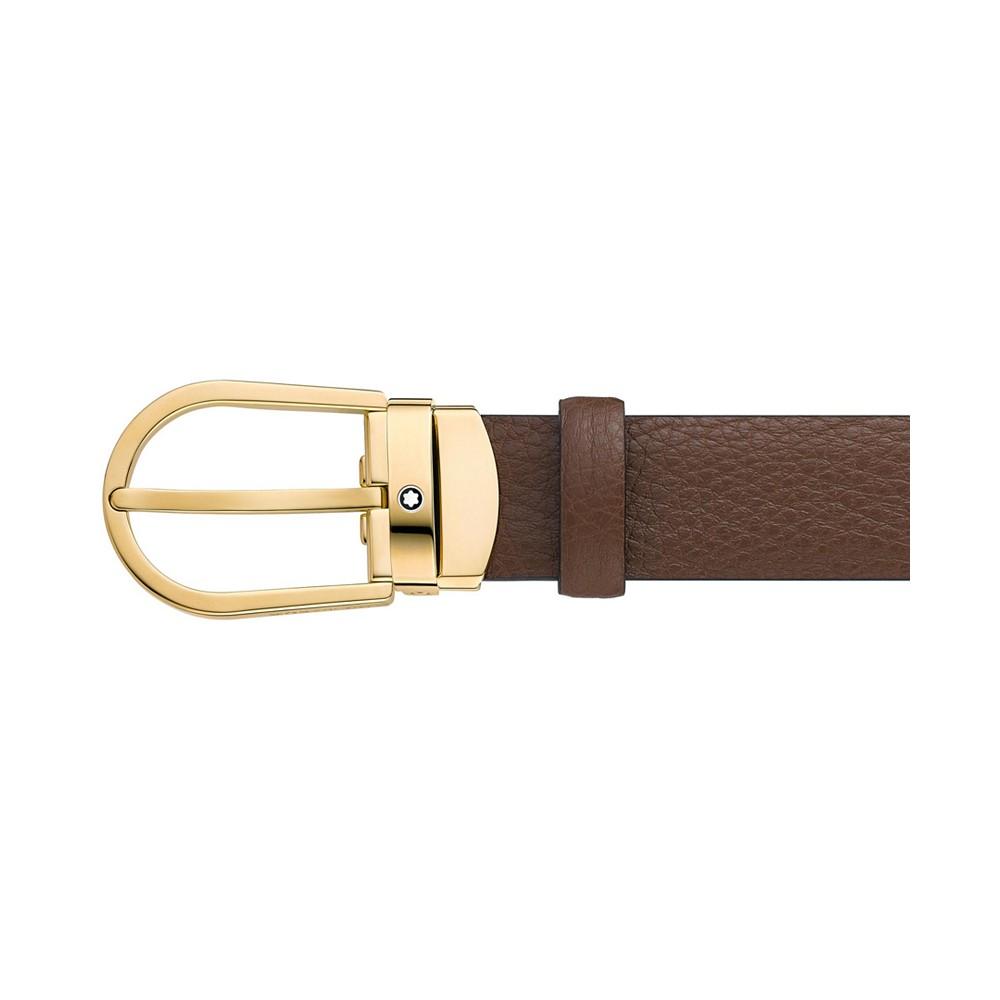 Men's Horseshoe Buckle Leather Belt商品第2张图片规格展示