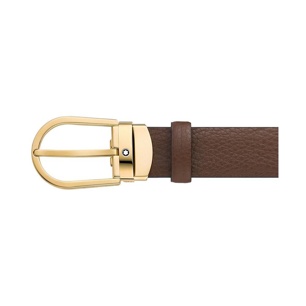 商品MontBlanc|Men's Horseshoe Buckle Leather Belt,价格¥2926,第4张图片详细描述