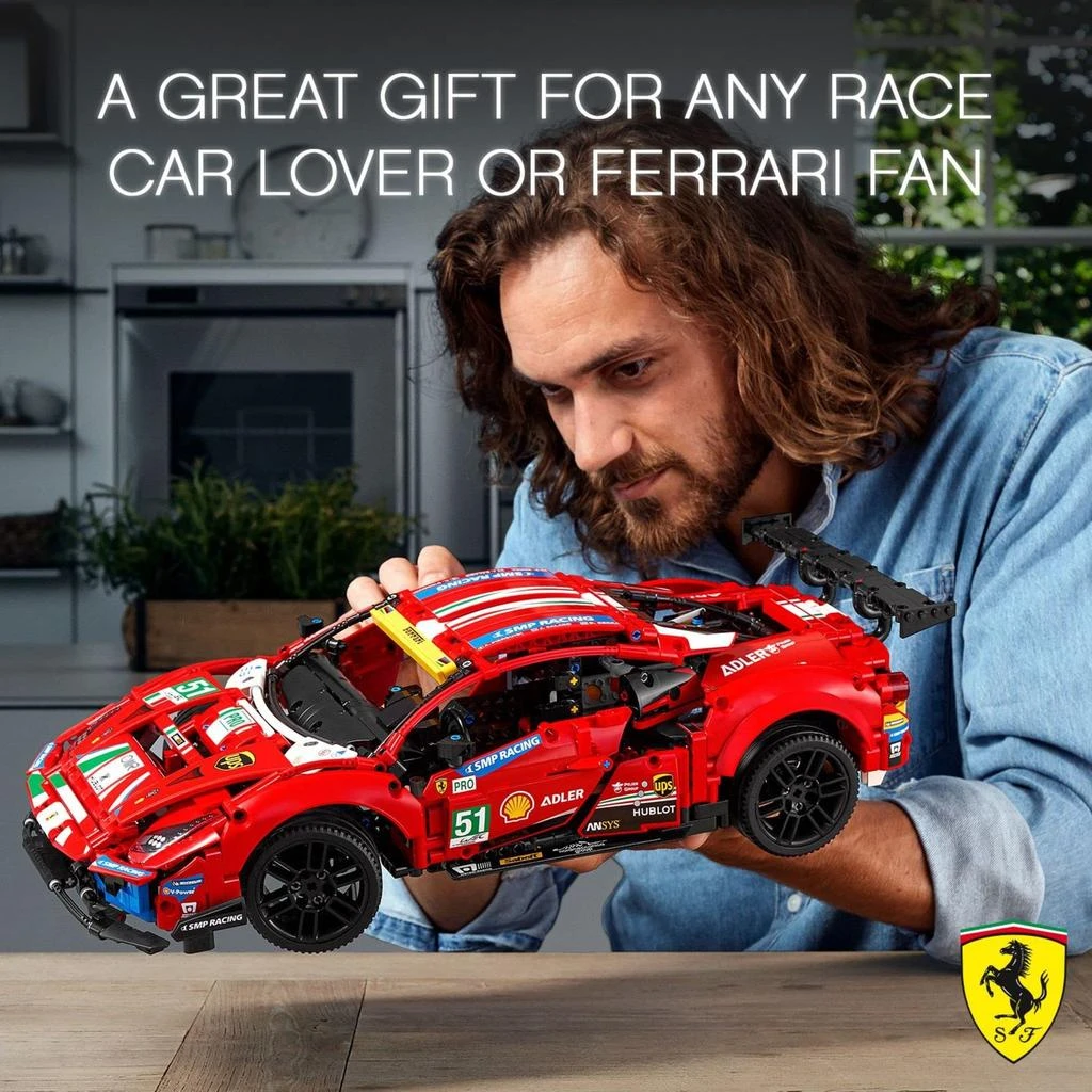 商品LEGO|LEGO Technic Ferrari 488 GTE “AF Corse #51” 42125 - Champion GT Series Sports Race Car, Exclusive Collectible Model Kit, Collectors Set for Adults to Build,价格¥2081,第2张图片详细描述