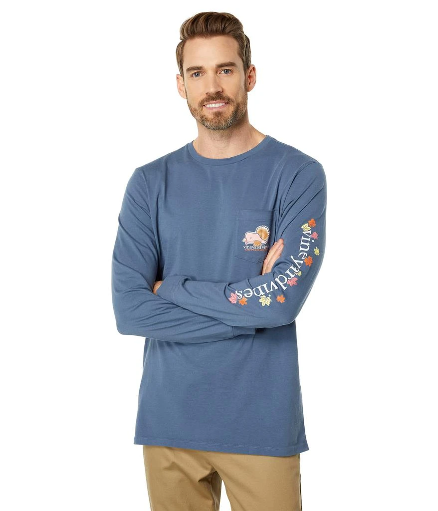 商品Vineyard Vines|Long Sleeve Thanksgiving Icons Pocket Tee,价格¥305,第2张图片详细描述