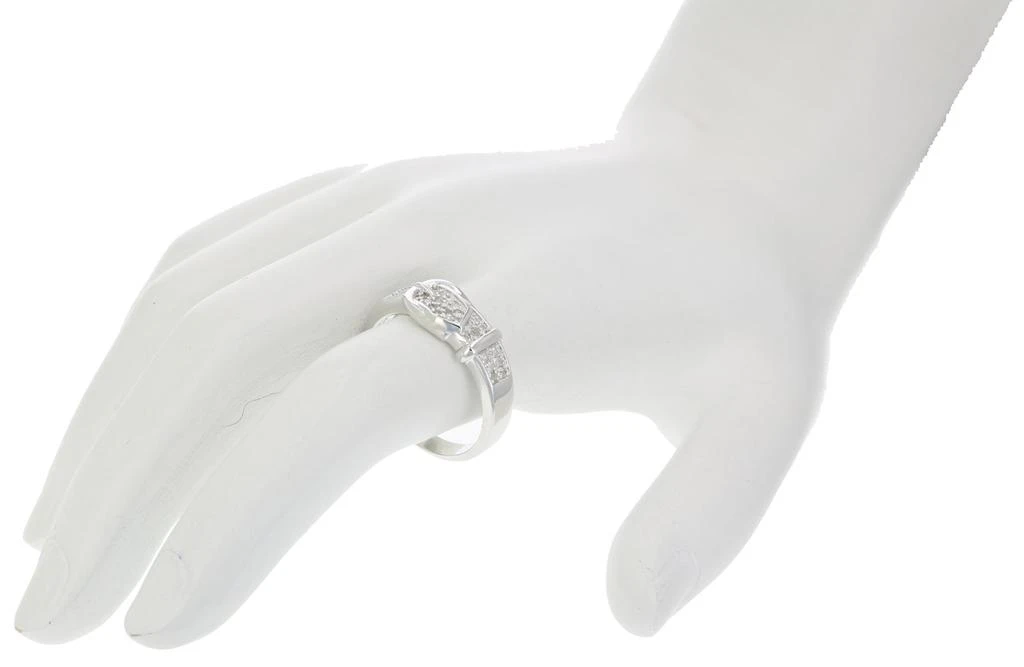 商品Vir Jewels|1/6 cttw Diamond Buckle Ring in .925 Sterling Silver with Rhodium Plating Round,价格¥920,第4张图片详细描述