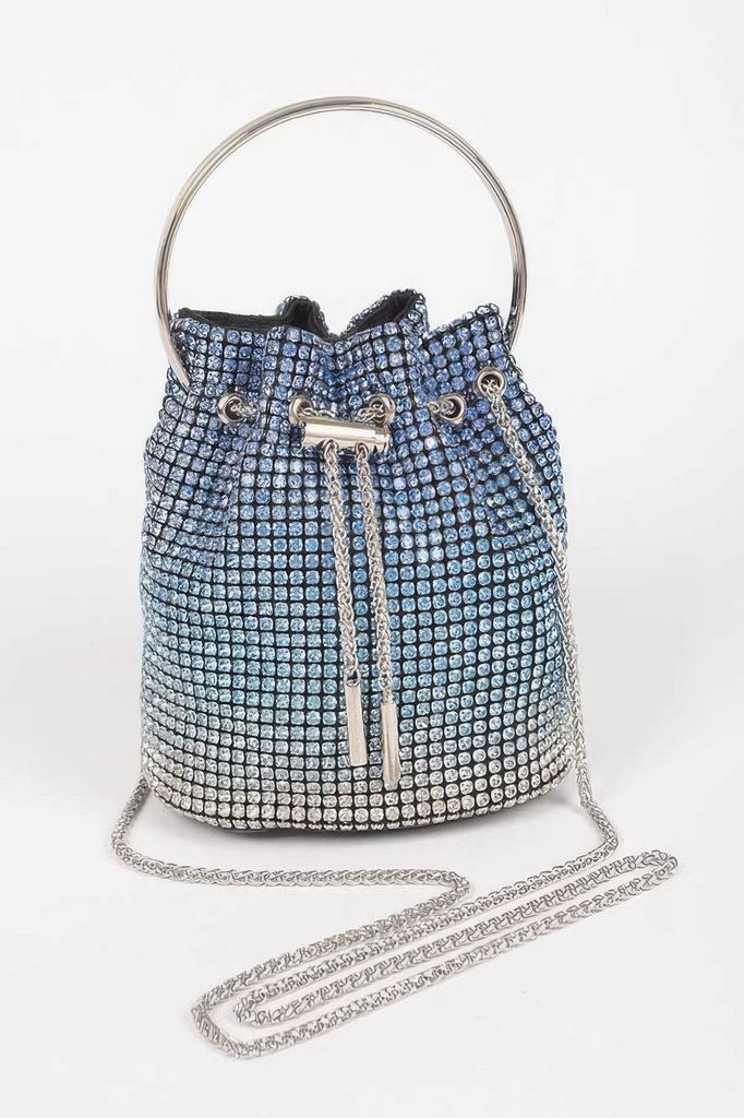 Bolsa tipo saco com efeito degradé de strass image 2