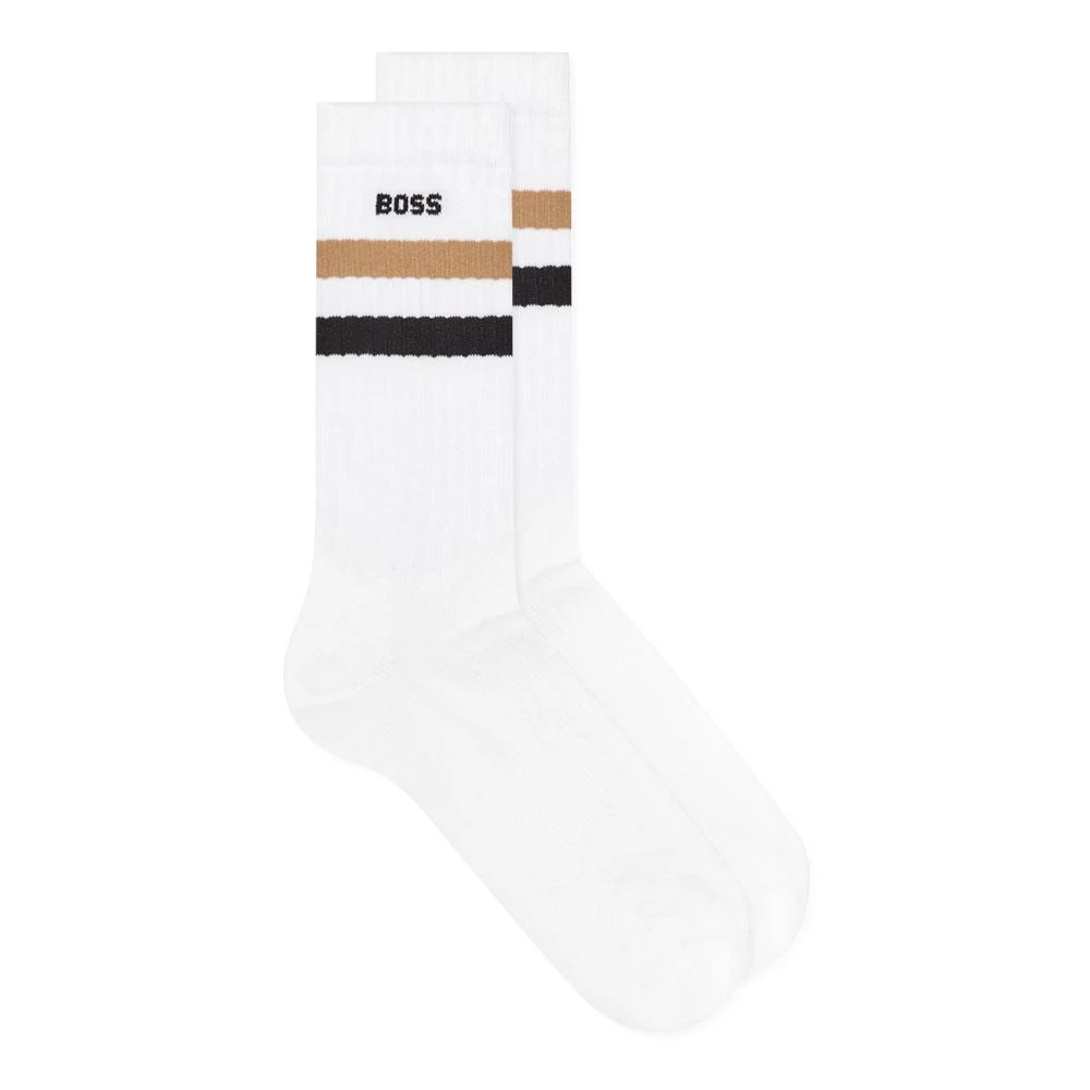 商品Hugo Boss|BOSS Rib Stripe Socks - White,价格¥47,第1张图片