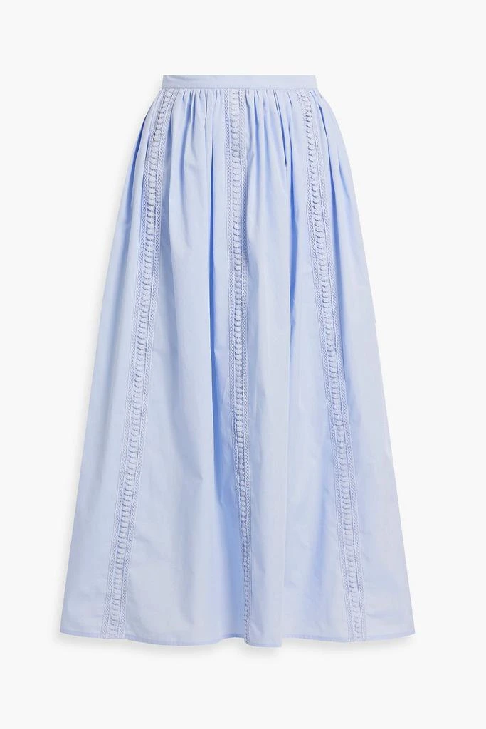 商品IRIS & INK|Melanie crochet-trimmed organic cotton-poplin midi skirt,价格¥722,第1张图片